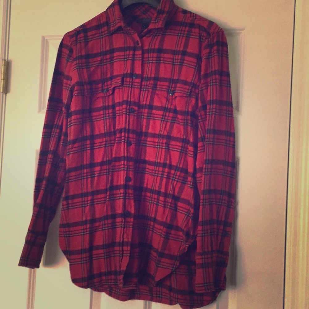 J. Crew Plaid Shirt w/ Double-Breast Pocket